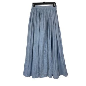VINTAGE New Identity Chambray Crinkle Maxi Skirt with Elastic Waistband SZ Sm